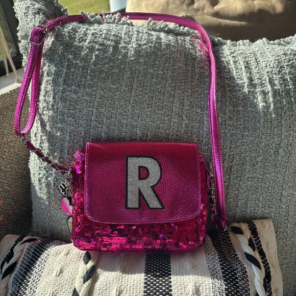 Justice pink sparkle initial "R" purse - Picture 1 of 4